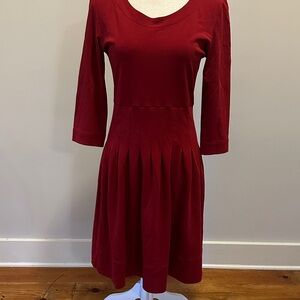 Pink Tartan Rich Burgundy Long Sleeve Dress